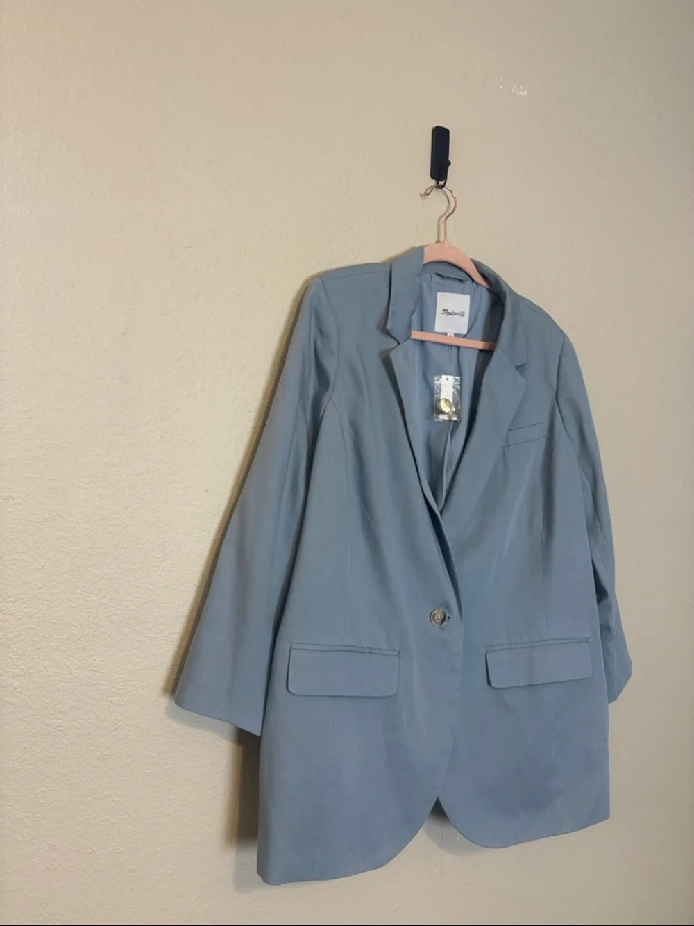 Madewell The Plus Larsen Blazer‎ in Drapeweave In Overcast Size 2X NWT